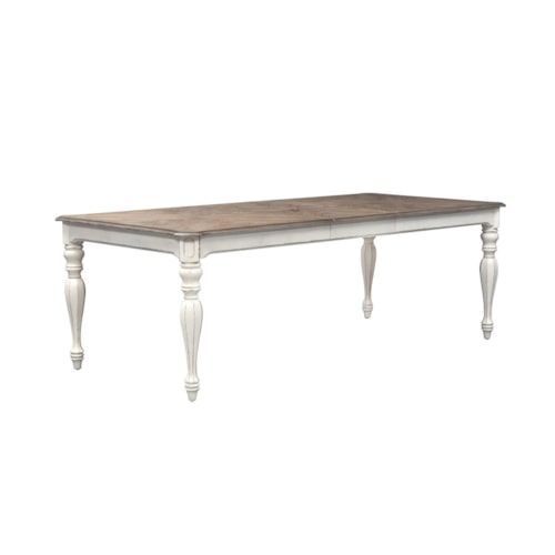 Traditional Rectangular Leg Table with 18" Leaf