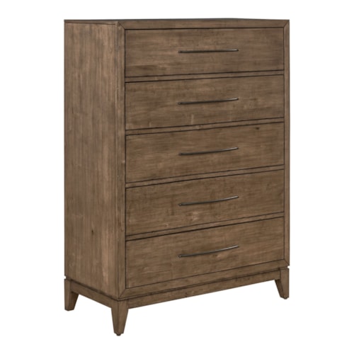 5-Drawer Bedroom Chest with Dark Bronze Pulls