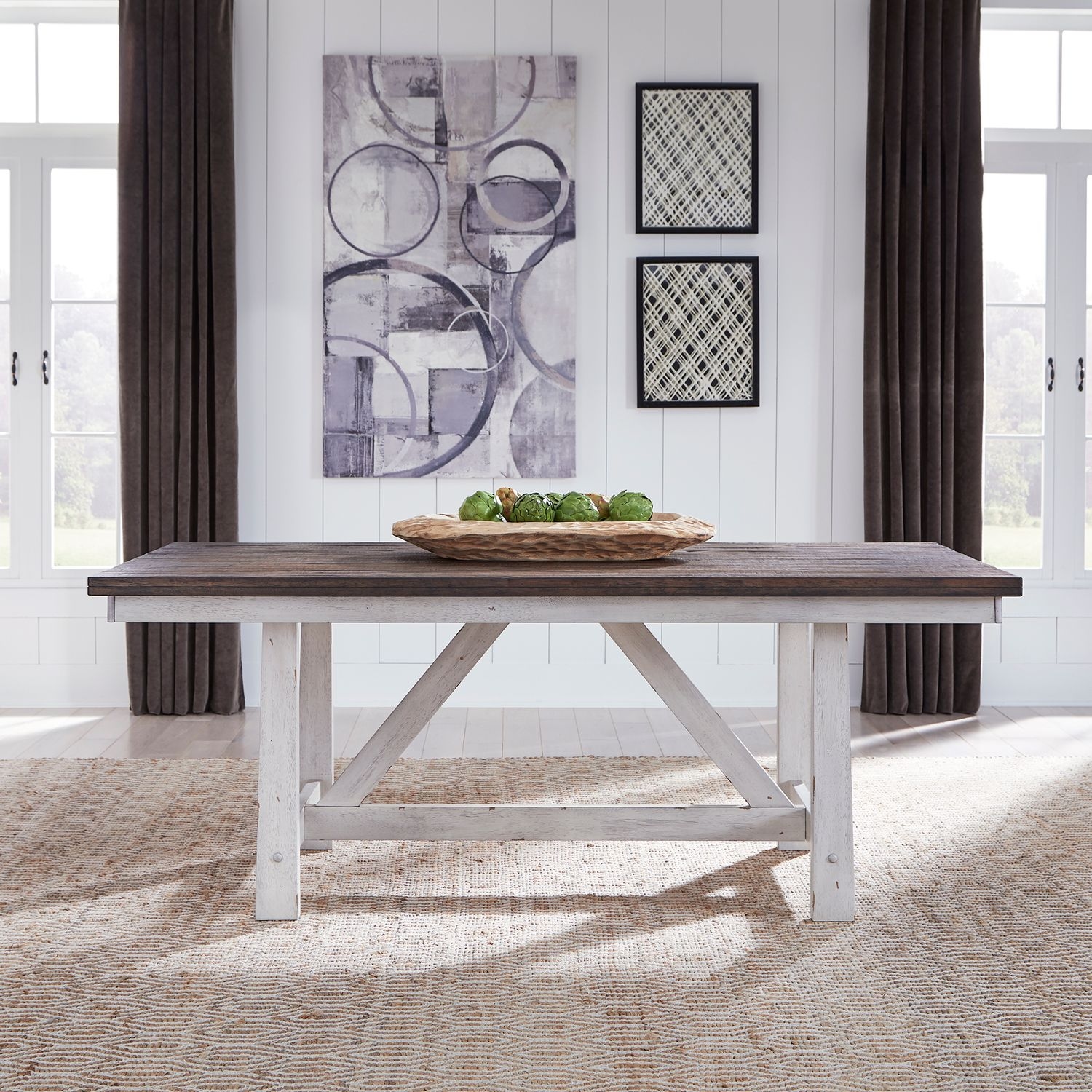Liberty Furniture Farmhouse Fixed Top Trestle Table