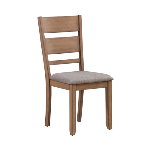 Transitional Slat Back Upholstered Side Chair with Nylon Chair Glides