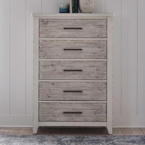 Farmhouse 5-Drawer Chest with Felt-Lined Drawers