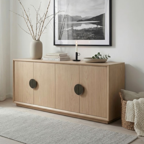 Contemporary Four-Door Accent Cabinet