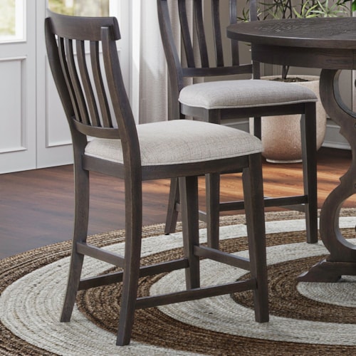 Transitional Counter Stool with Upholstered Seat