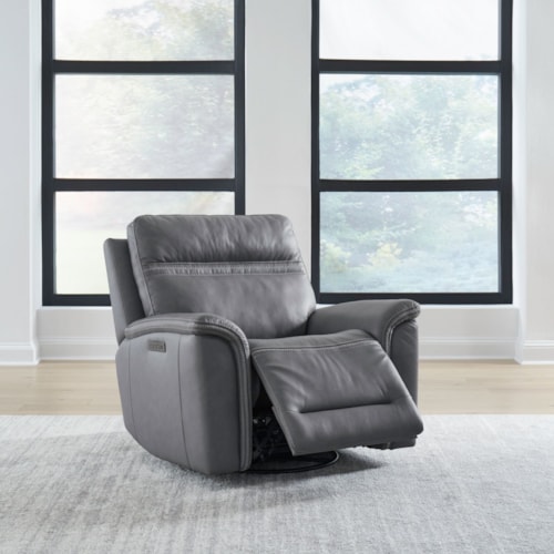 Transitional Swivel Glider Power Recliner with USB Ports