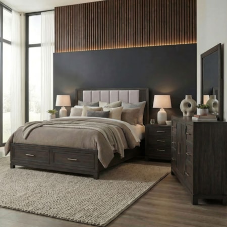 4-pc. King Storage Bedroom Set w/Nightstand