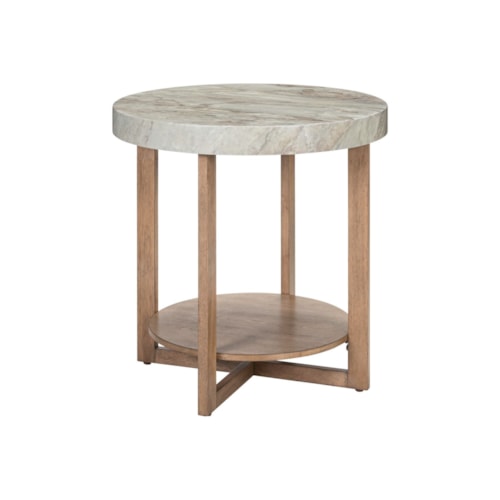 Contemporary End Table with Open Shelf