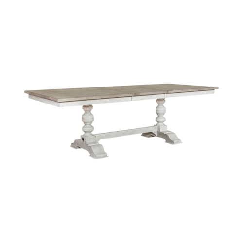 Trestle Table with Carved Base