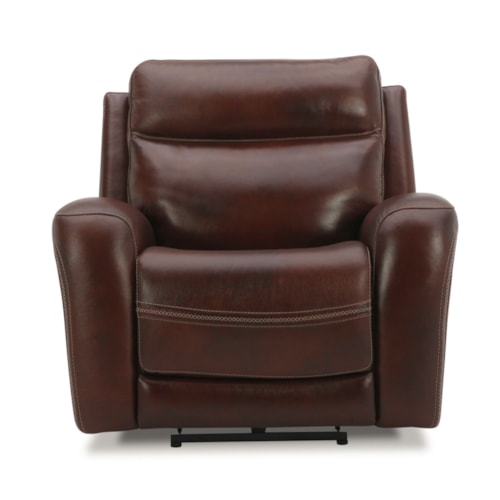 Casual Leather Swivel Glider Power Recliner