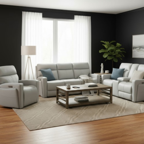 Contemporary 3-Piece Set with Powered Headrests