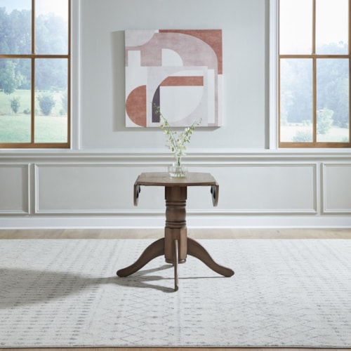 Transitional Drop Leaf Table with Pedestal Base