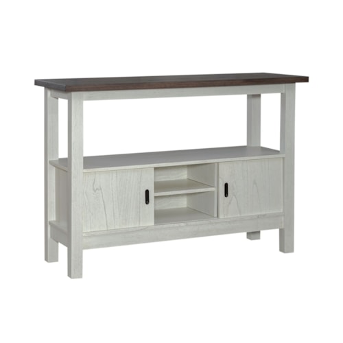 Transitional 2-Door Sideboard with Open Storage