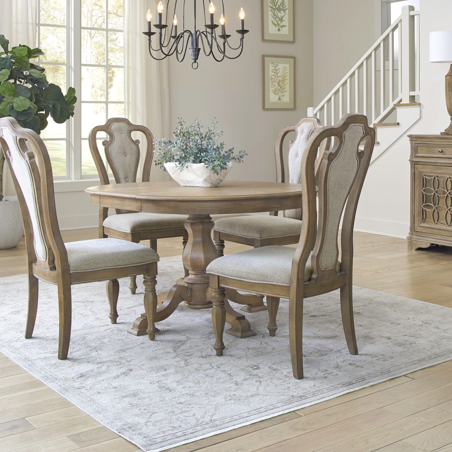Liberty Furniture Magnolia Manor 5-Piece Pedestal Table Set