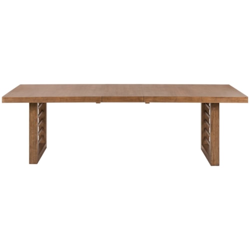 Transitional Double Pedestal with 18" Self-Storing Leaf