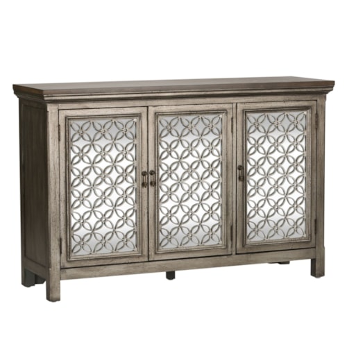 Transitional 3-Door Accent Cabinet with Interior Shelf