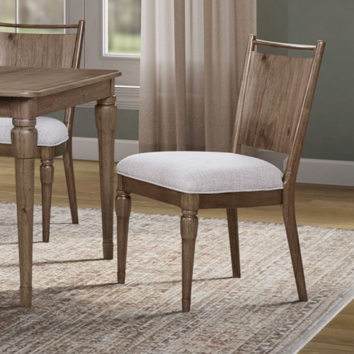 Transitional Panel-Back Dining Side Chair with Upholstered Seat (RTA)