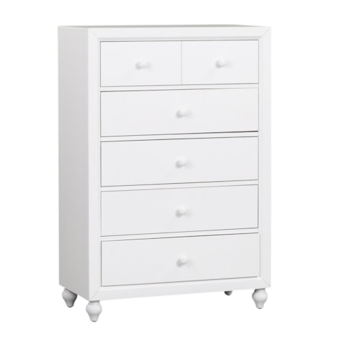 Cottage 5-Drawer Chest with Bun Feet