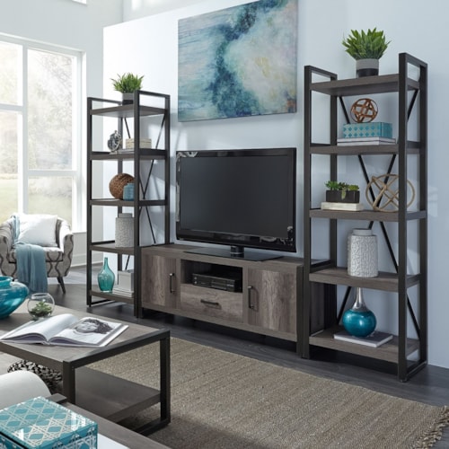 Contemporary Entertainment Center with Tall Piers