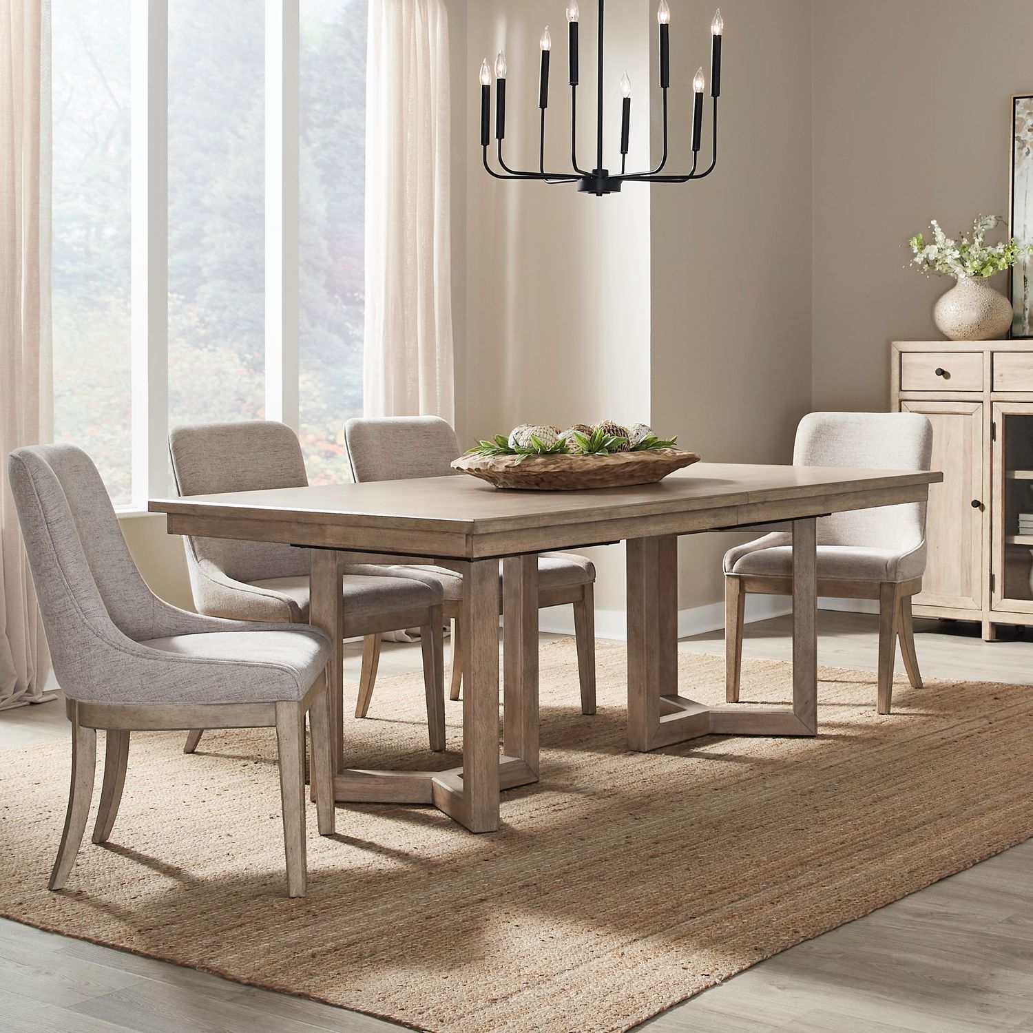 5-Piece Double Pedestal Table Dining Set
