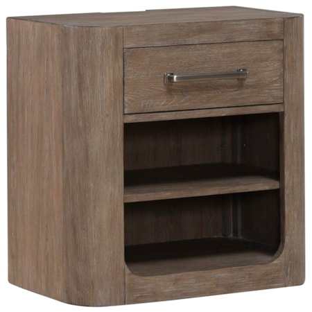 Open Nightstand with Charging Station