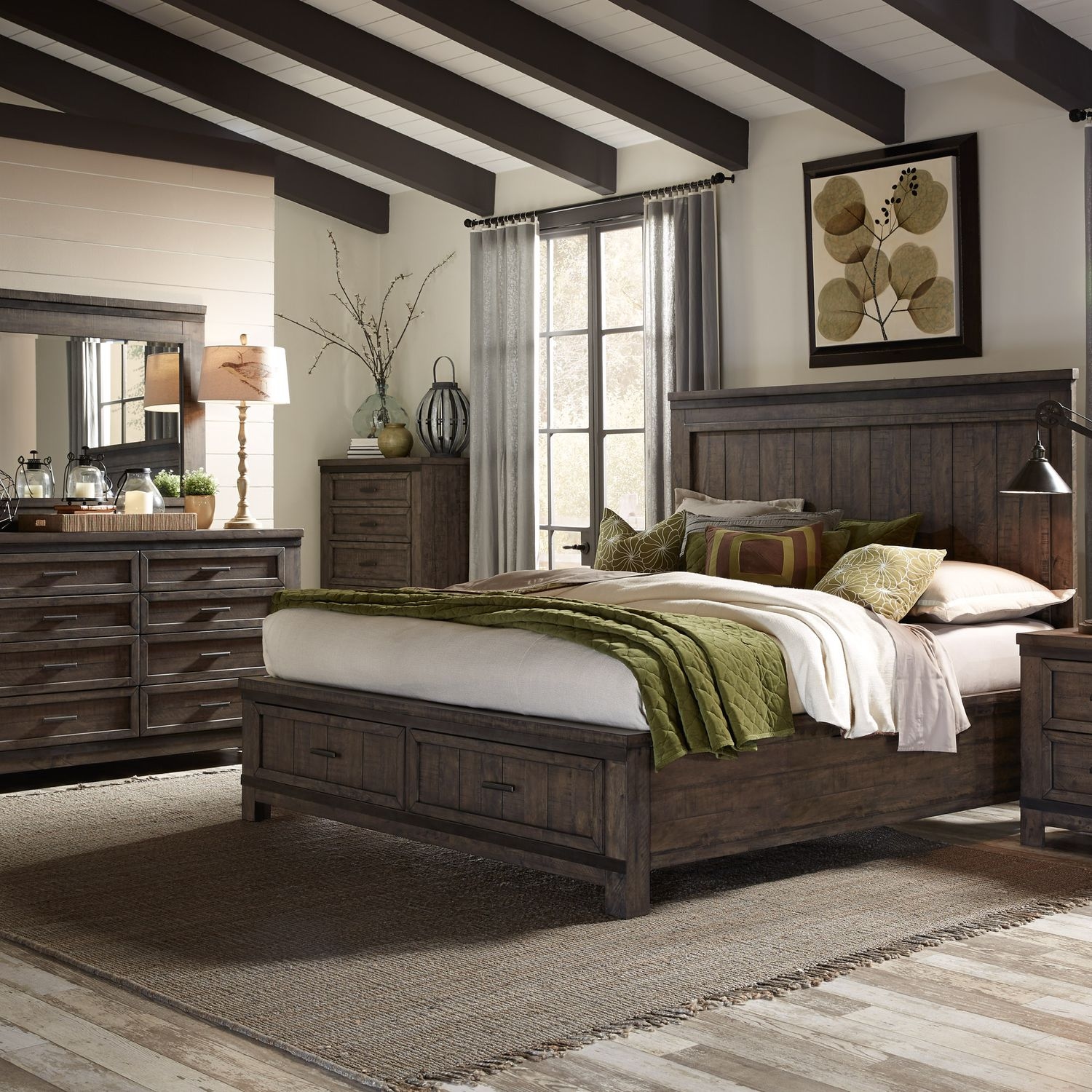 Liberty Furniture Thornwood Hills 3-Piece Queen Storage Bed Set