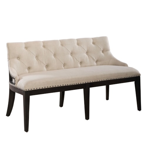 Transitional Upholstered Shelter Dining Bench