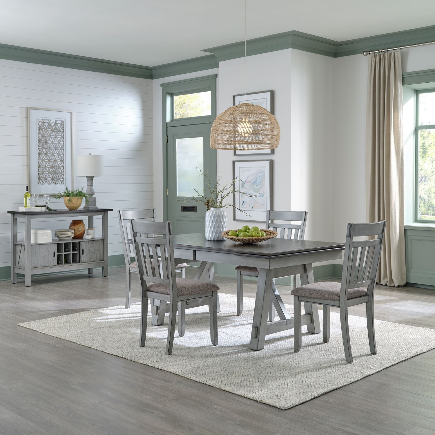 Liberty Furniture Newport 5-Piece Trestle Table Set