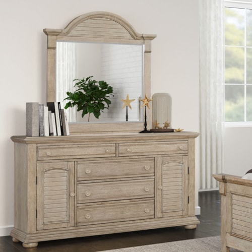Cottage Dresser and Mirror Set
