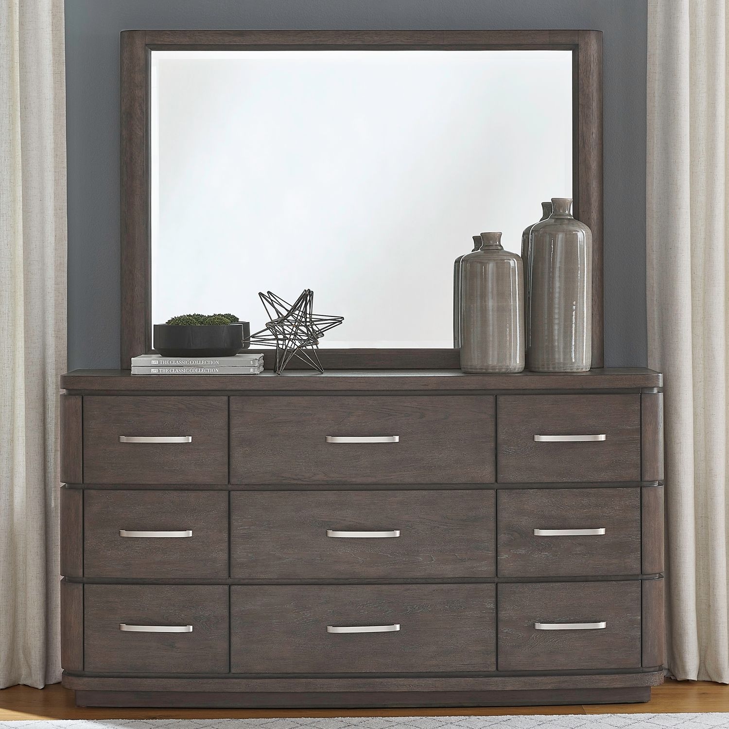 Liberty Furniture Cascade Falls 9-Drawer Dresser and Mirror Set