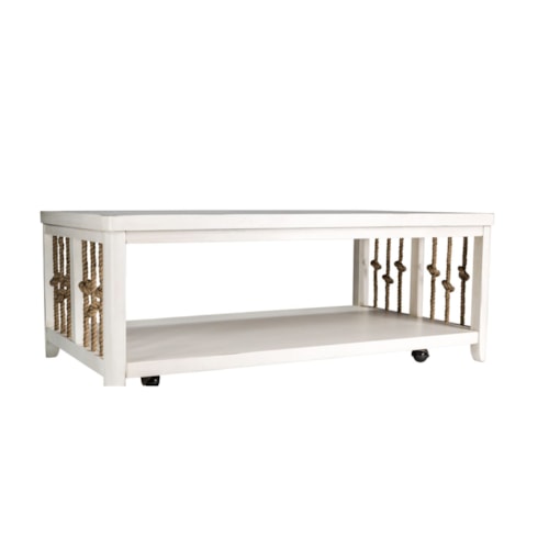Coastal Cocktail Table with Rope Accents