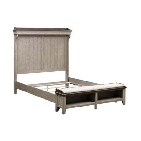 Queen Mantle Storage Bed