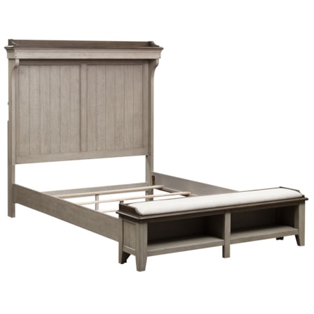 Queen Mantle Storage Bed