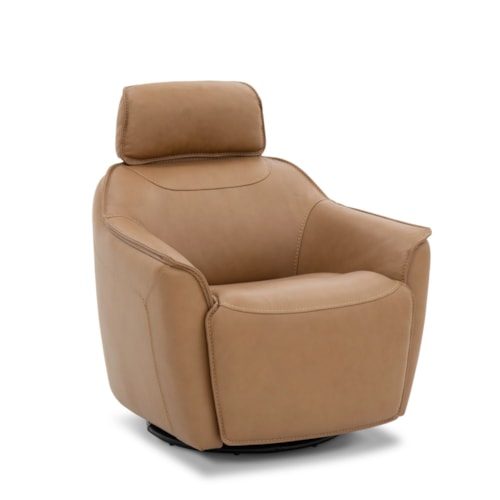 Transitional Swivel Accent Chair with Power Tilt
