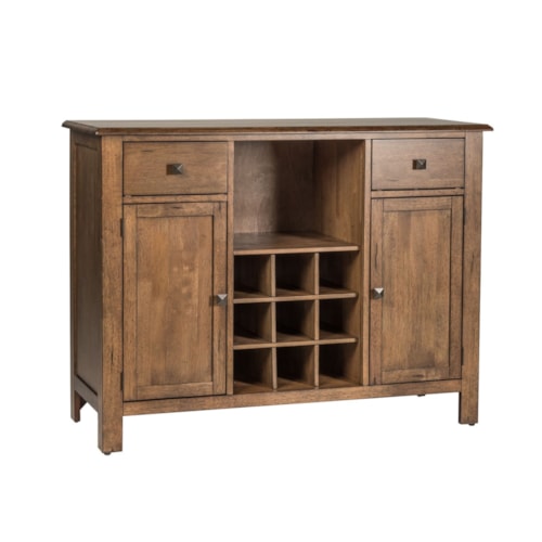 Transitional Dining Server with Removable Wine Bottle Storage