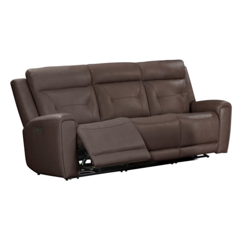 Transitional Power Reclining Sofa with Wireless Charging
