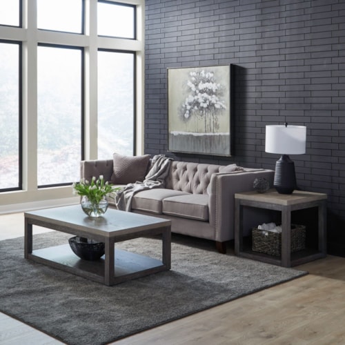 Modern Cottage 3-pc. Occasional Table Set with Open Platform Shelving