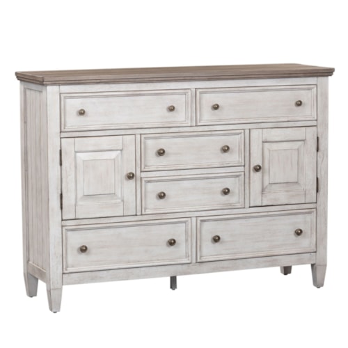 Farmhouse 6-Drawer Chesser with Felt-Lined Drawers