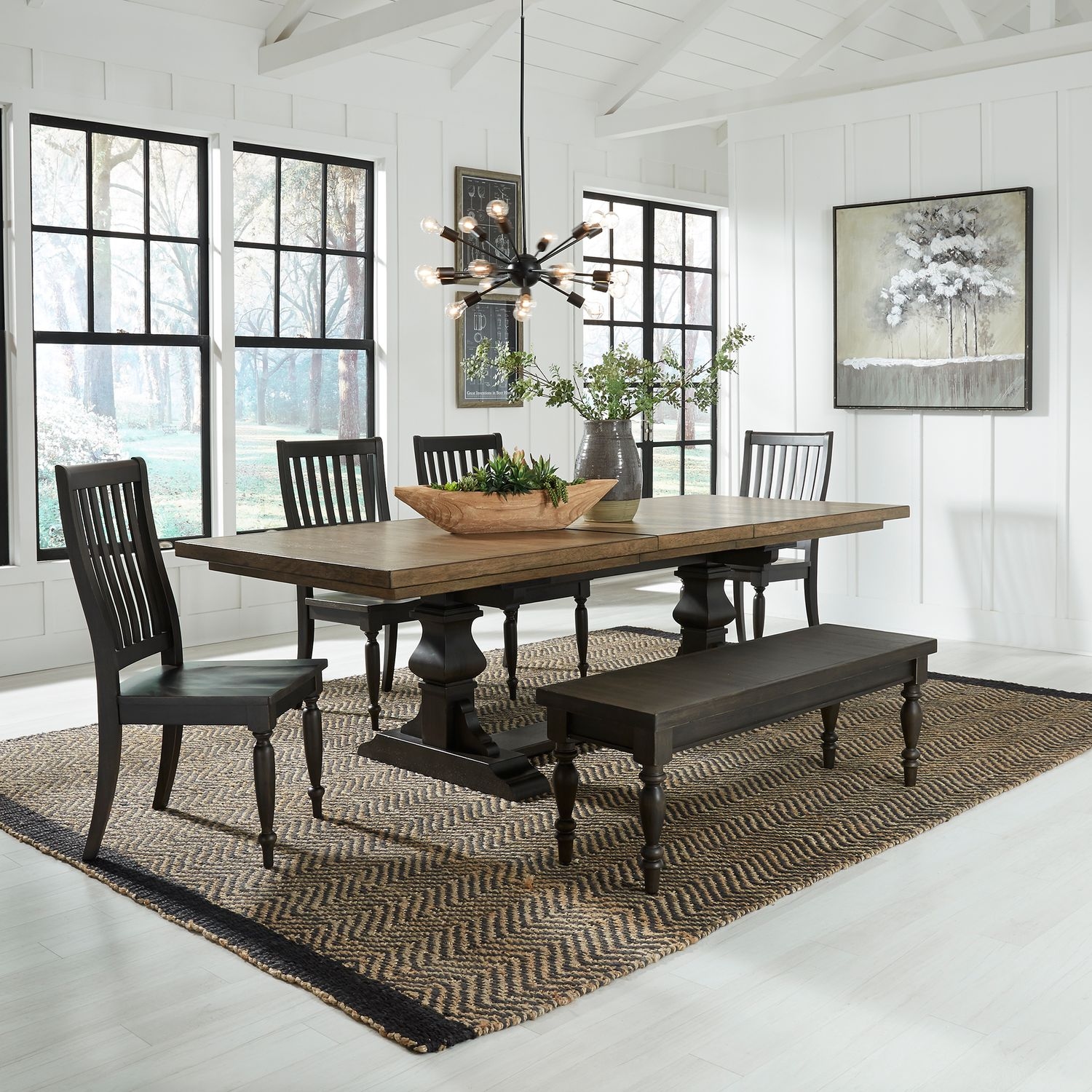 Liberty Furniture Harvest Home 6-Piece Trestle Table Set