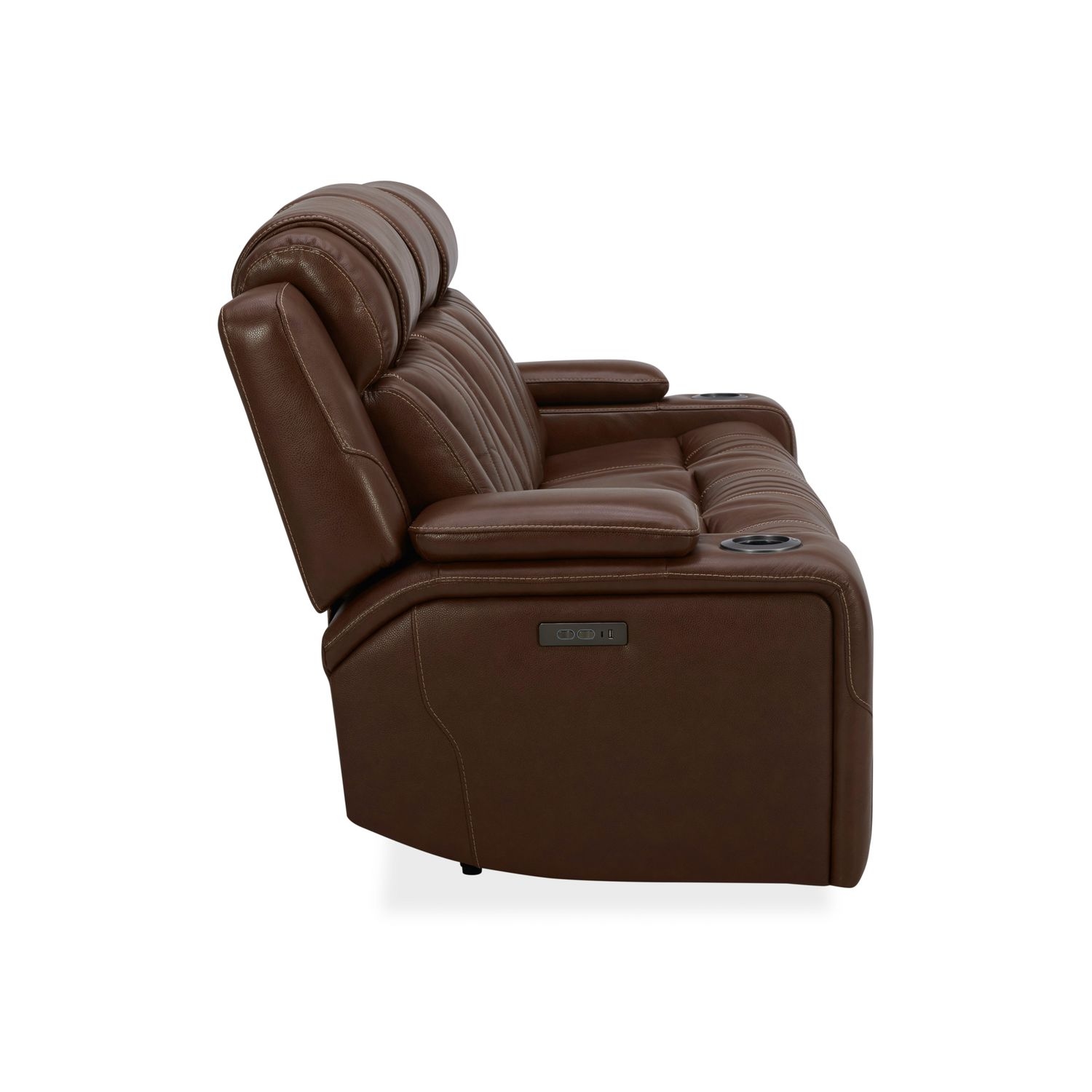 Power Reclining Leather Sofa w/BT Speakers