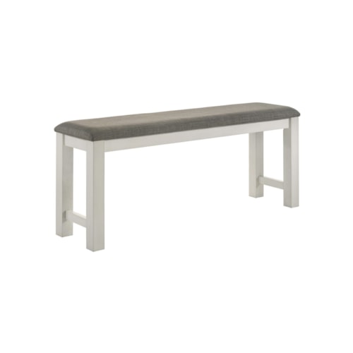 Transitional Upholstered Counter Bench with Nylon Chair Glides