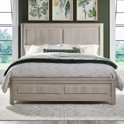 Transitional Queen Panel Bed