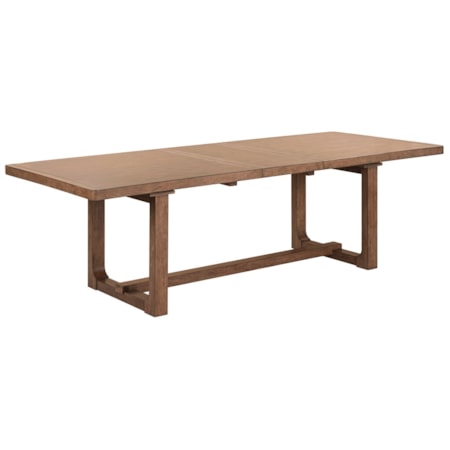 Rectangular Trestle Dining Table w/18" Leaf