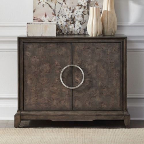 Contemporary 2-Door Accent Cabinet w/Circular Hardware