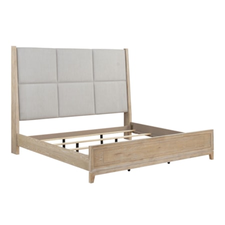 California King Upholstered Panel Bed
