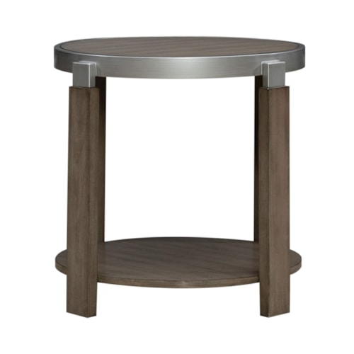 Contemporary End Table with Lower Shelf