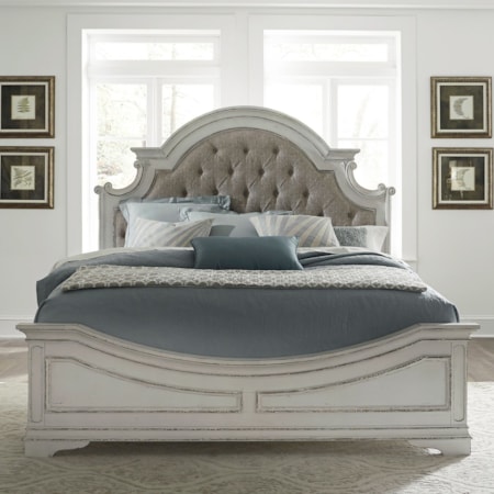 King Upholstered Panel Bed