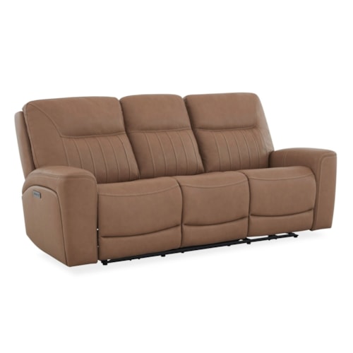 Transitional Power Reclining Sofa with USB Ports