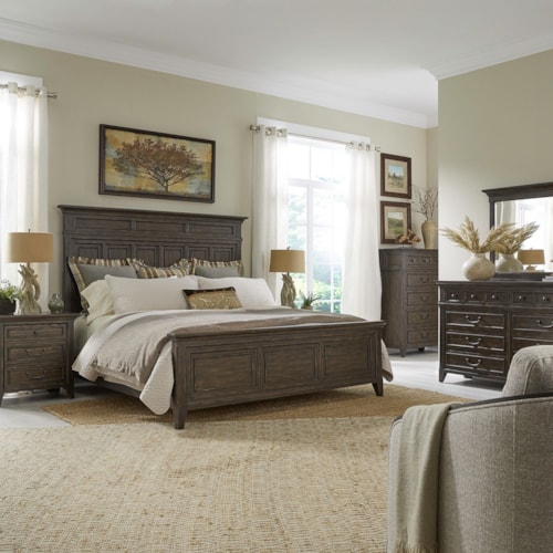 Traditional Cal King Panel Bed Set