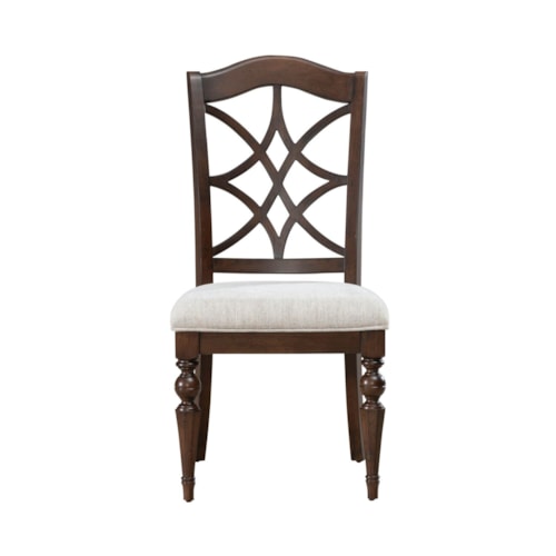 Transitional Upholstered Side Chair with Splat Back