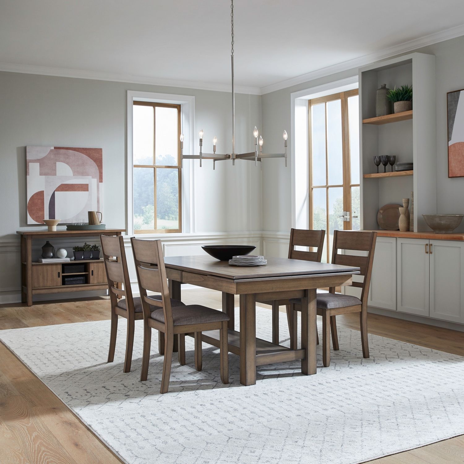 5-Piece Trestle Table Dining Set