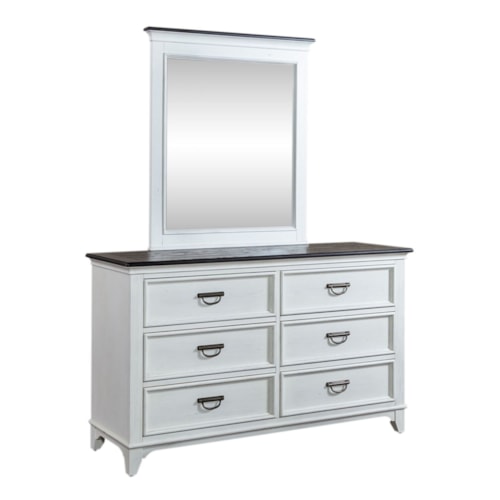 Cottage Kid's 6-Drawer Dresser & Mirror Set